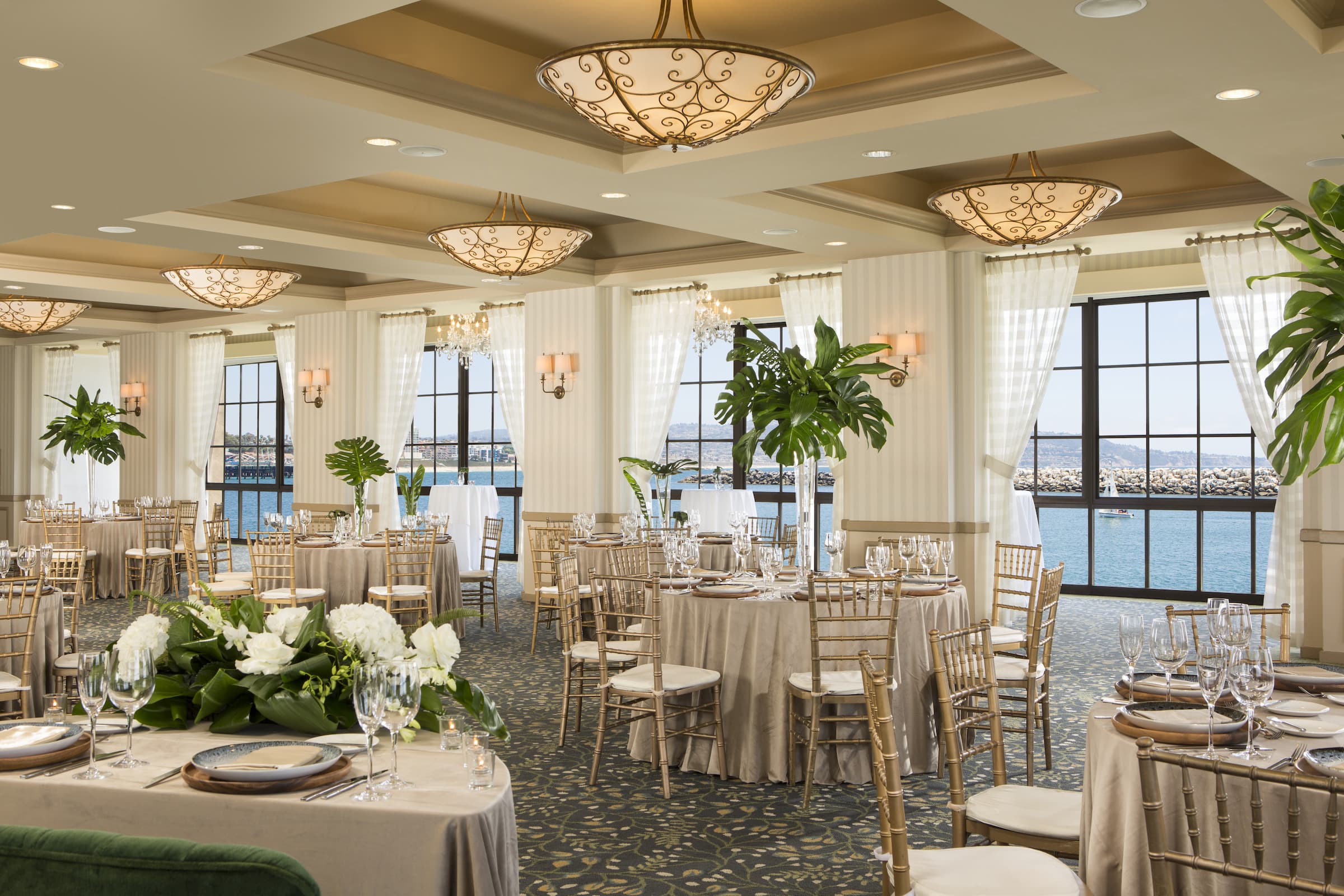 Bayside Ballroom prepared for a wedding