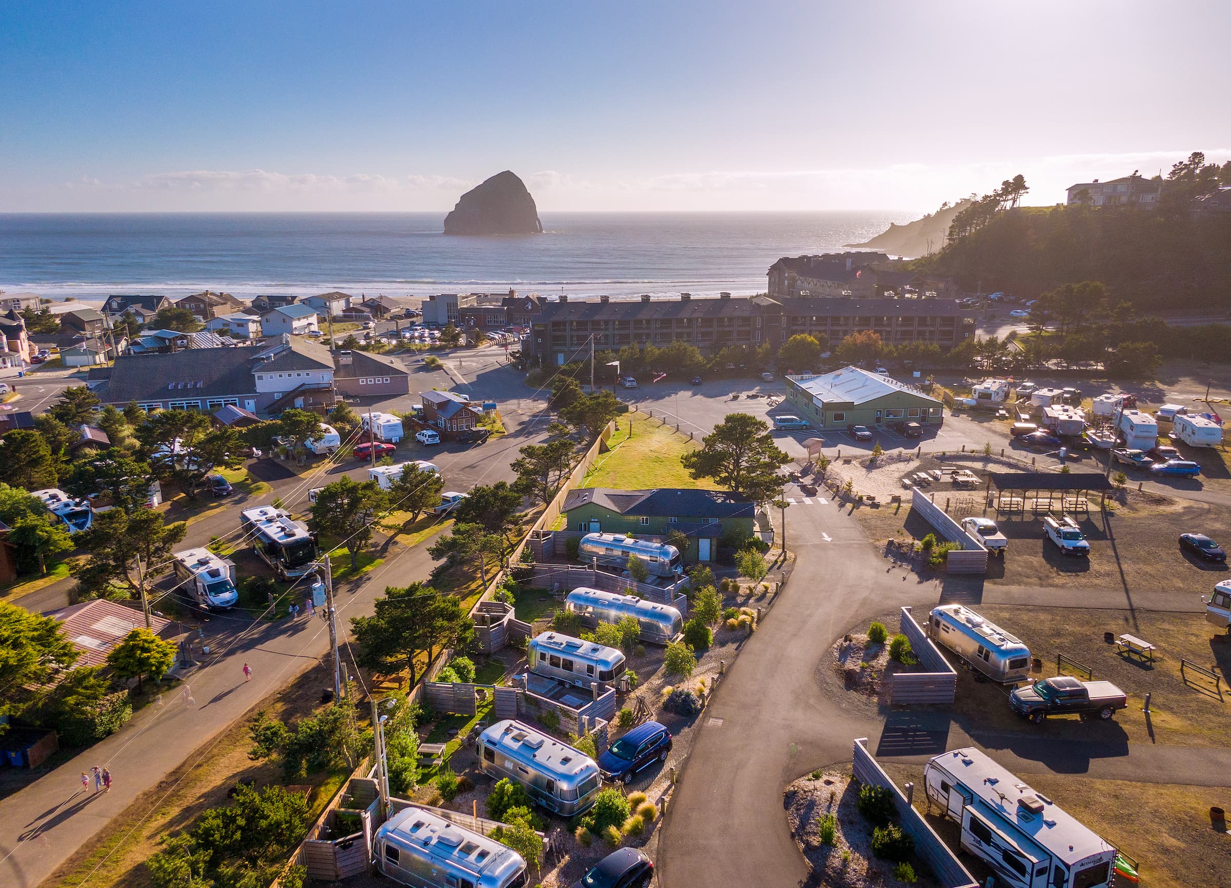 aerial view of Hart's Camp on the North Shore in Pacific City, Oregon