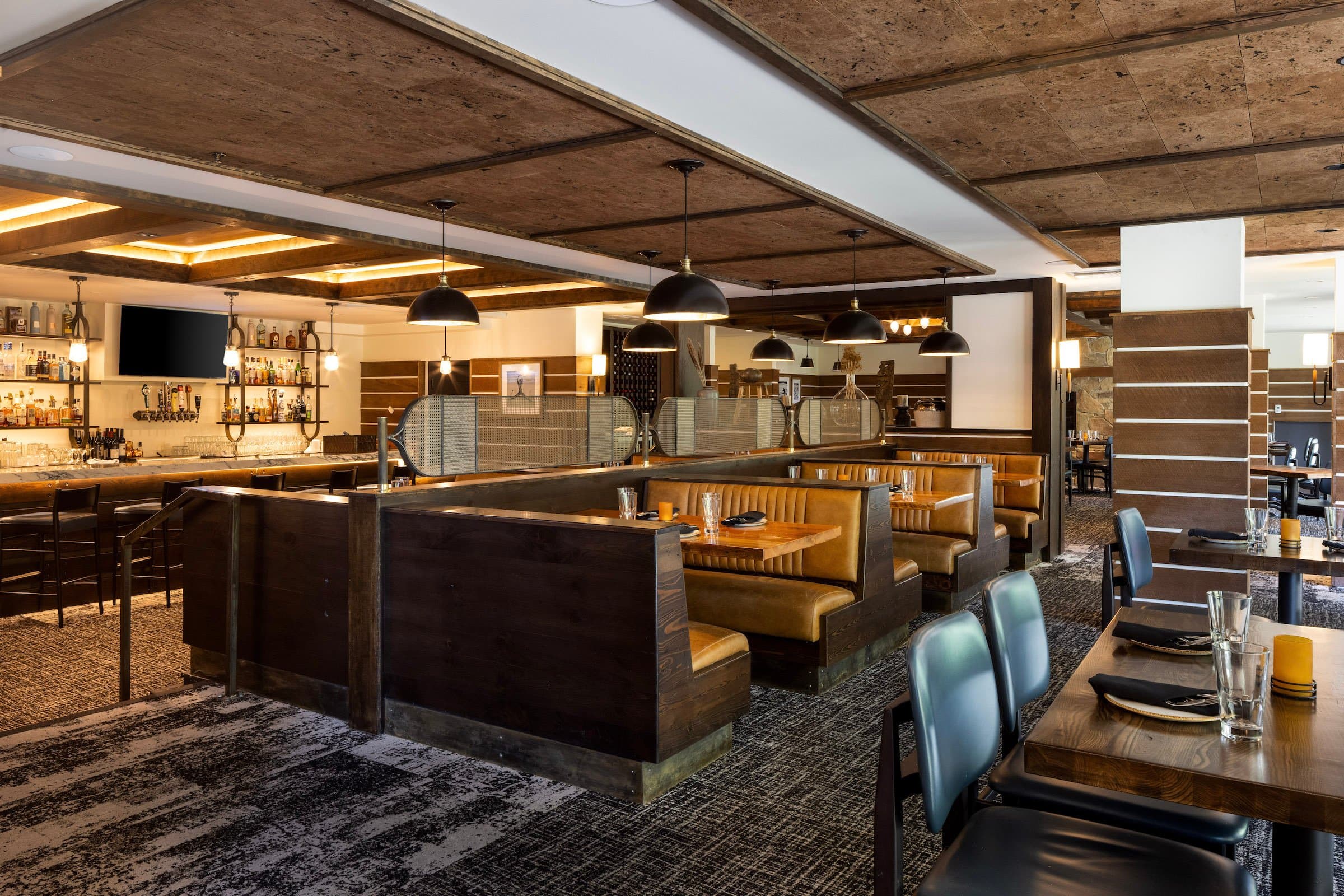 Dining area of the Spur Restaurant and Bar from the Teton Mountain Lodge & Spa