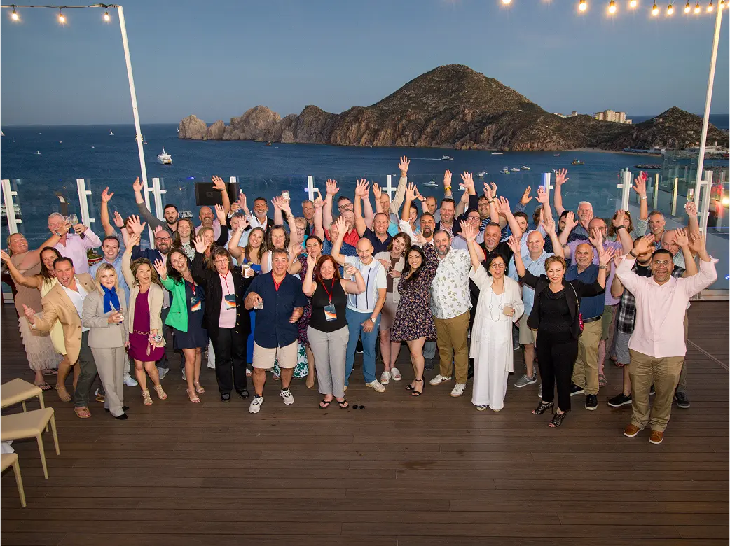 Big group of employees at an event