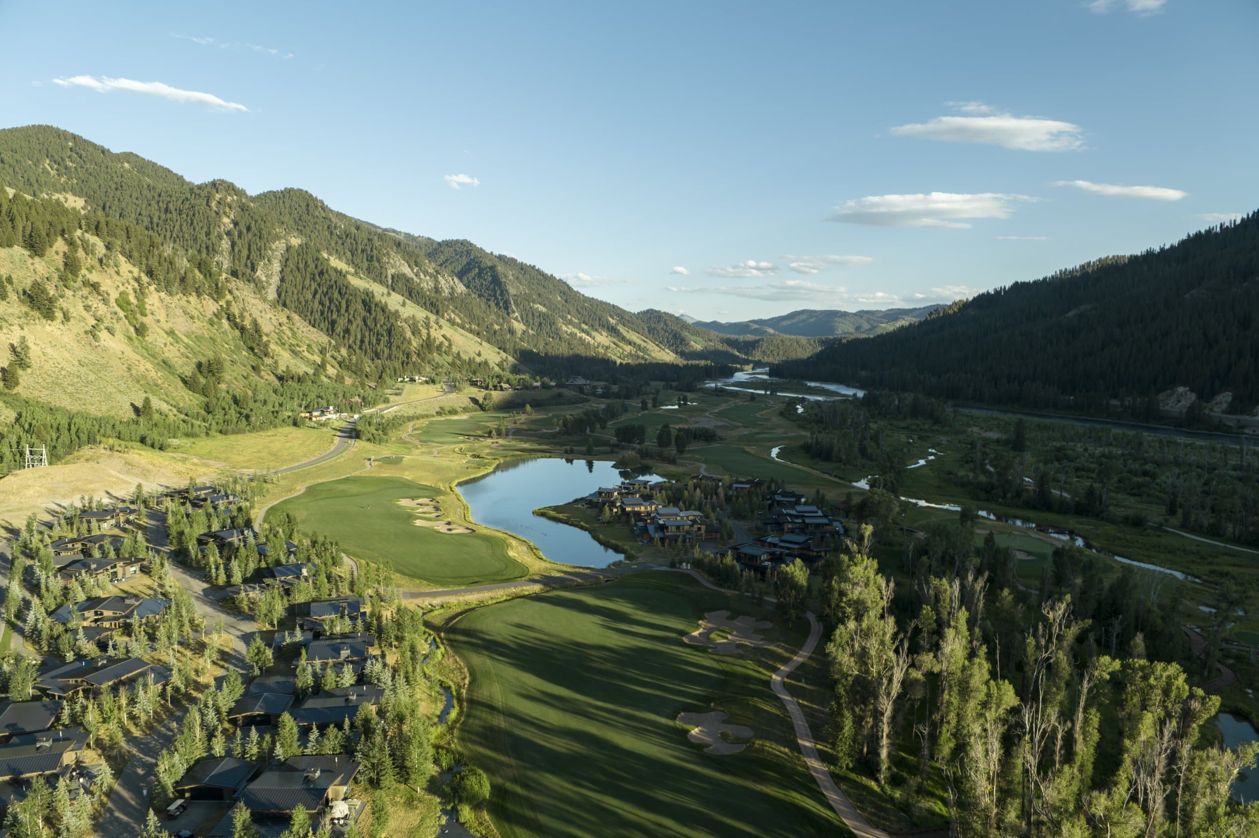A drone shot of Snake River Sporting Club