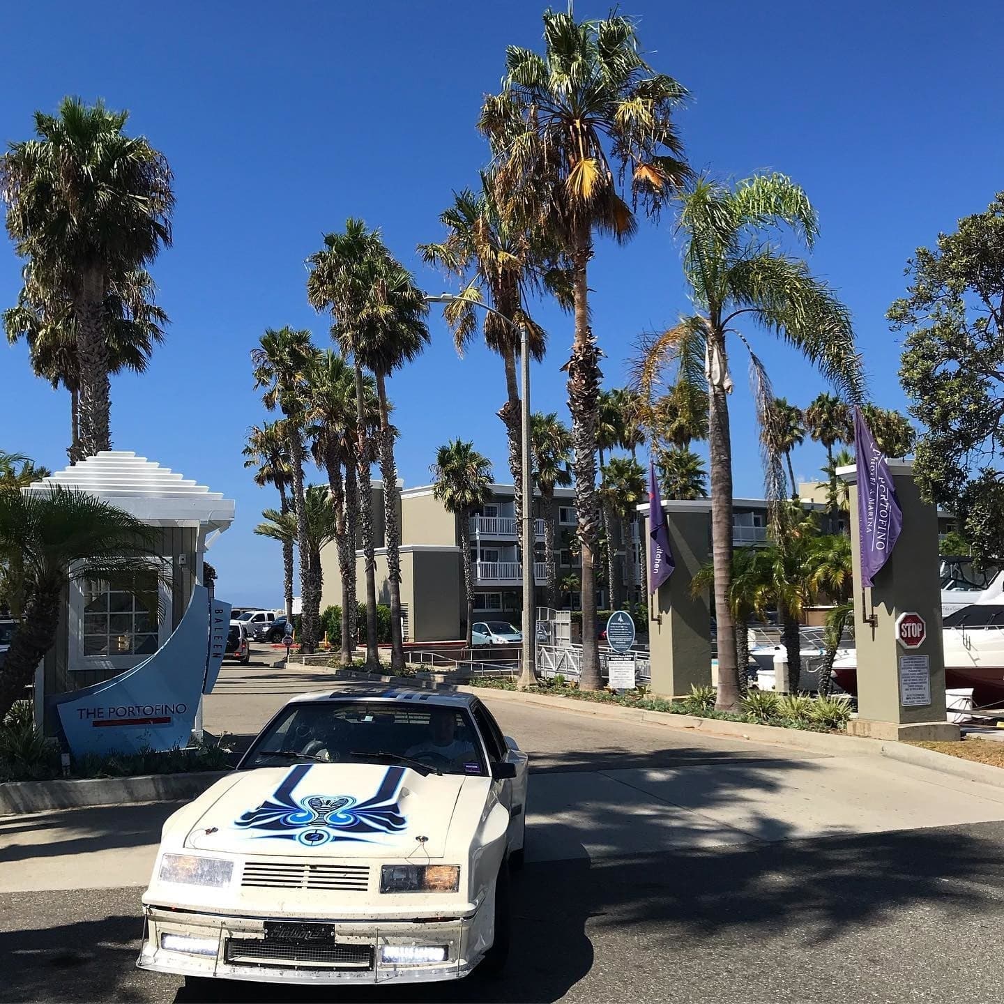 A classic car leaving Cannonball Run
