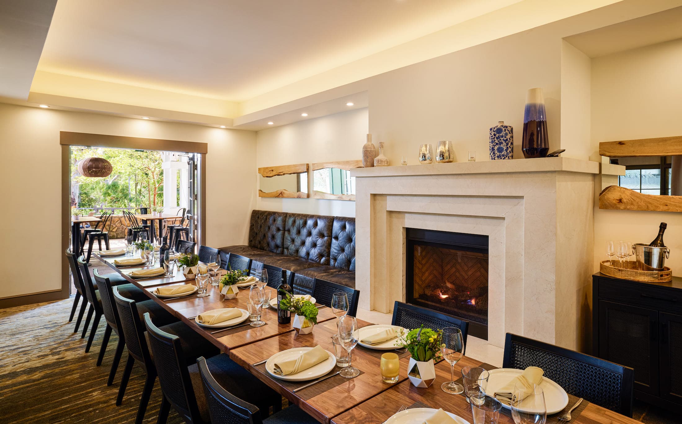 Table setting inside the River Terrace Inn
